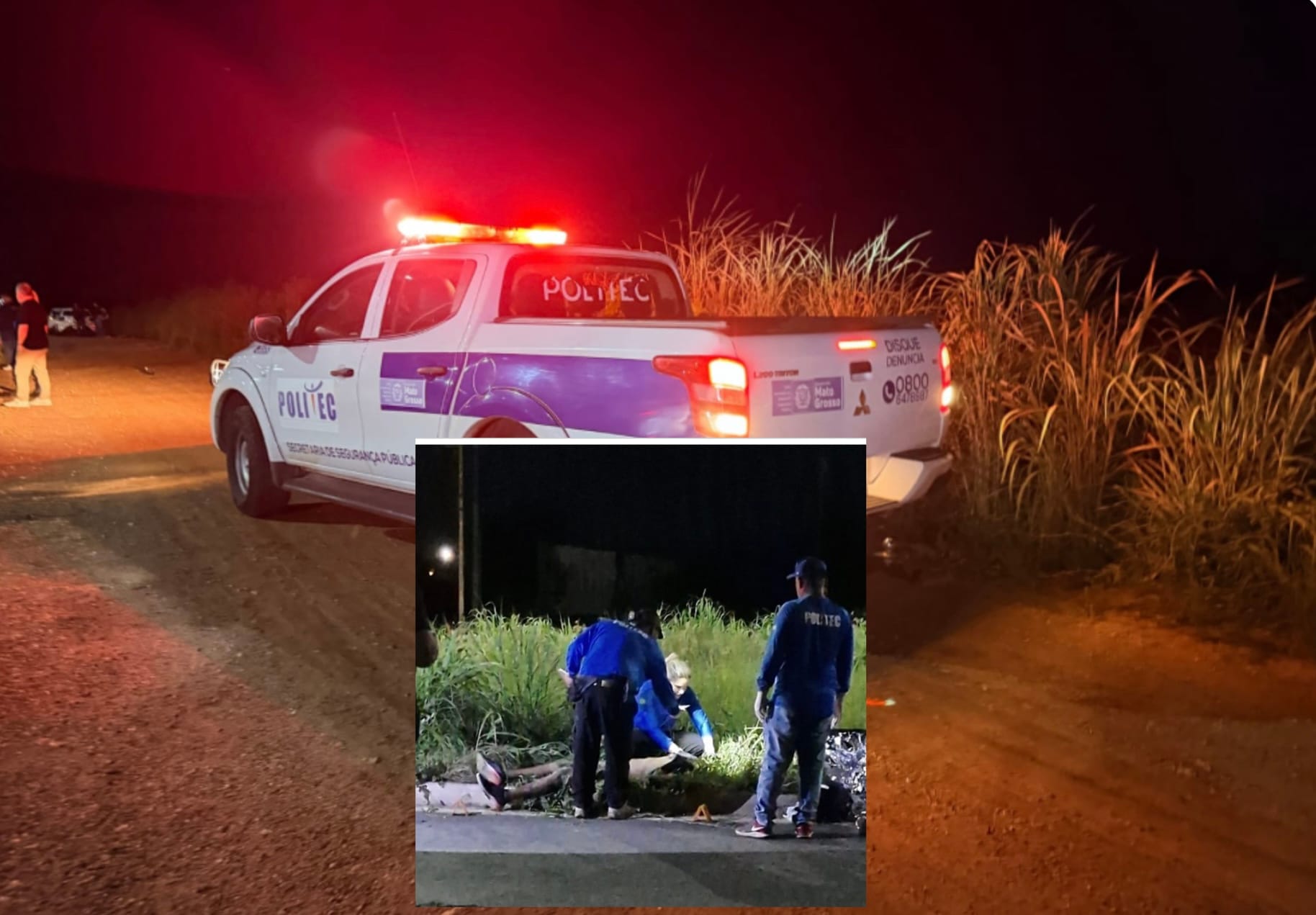 Motociclista perde controle, bate no meio-fio e morre na hora em avenida de Cuiabá
