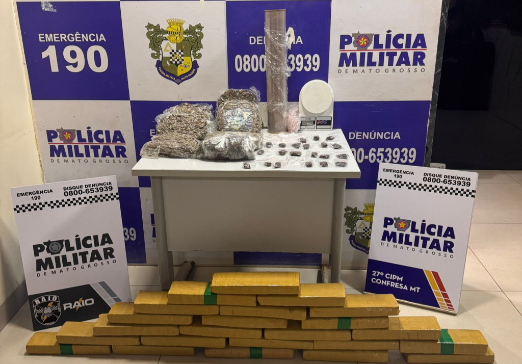 Companhia Raio prende duas mulheres com 30 tabletes de maconha em Confresa