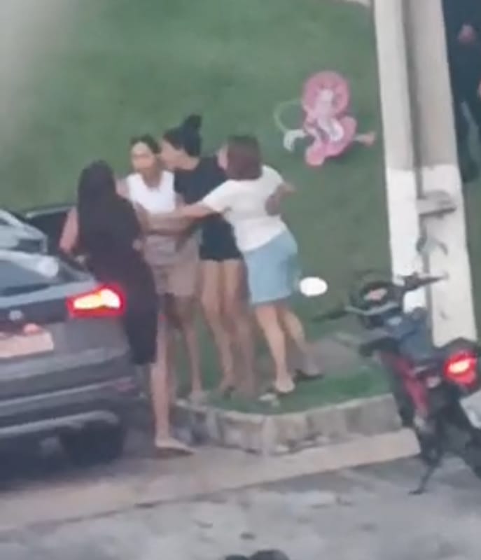 Vídeo mostra briga entre mulheres em condomínio de Cuiabá, VEJA