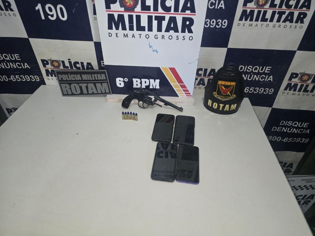 Polícia Militar prende cinco faccionados e apreende revólver após tentativa de homicídio