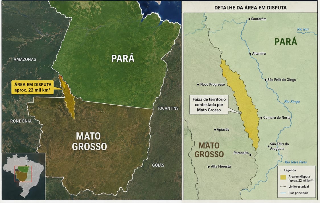 “Não vamos ceder território” MT aponta “erro geográfico”, pede revisão de limites com Pará por área de 22 mil km²