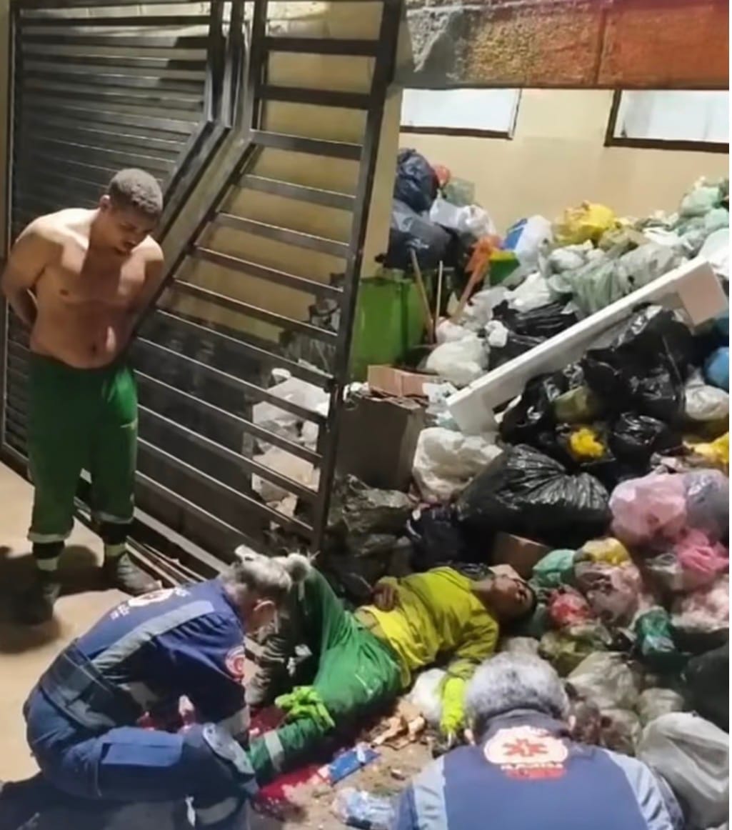 Gari tem perna decepada enquanto fazia coleta de lixo em Várzea Grande