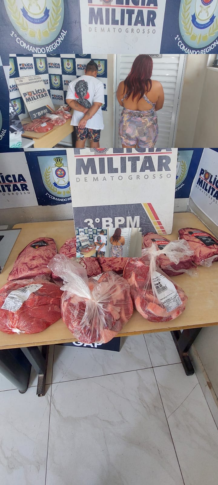 Duas mulheres são presas após furtar peças de picanha em supermercado de Cuiabá