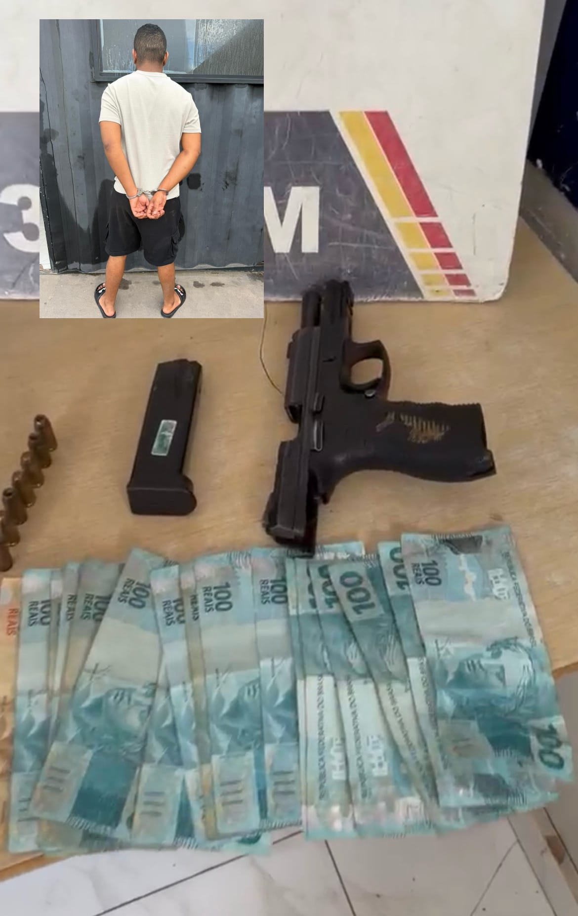 Homem é preso com pistola do pai, policial militar, em Cuiabá