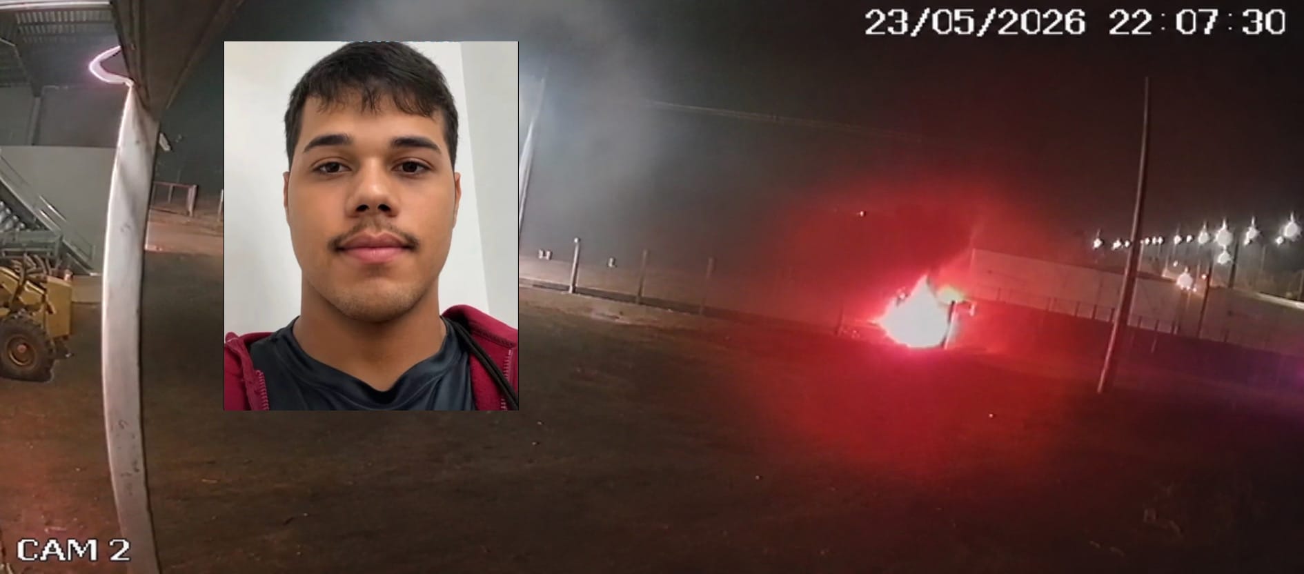 Câmera flagra motorista batendo em carreta estacionada antes de morrer carbonizado em Tangará da Serra