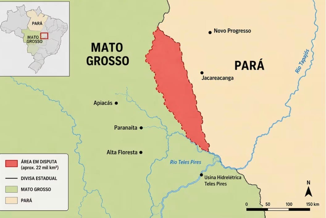 Área maior que Sergipe, usina bilionária e 350 mil cabeças de gado: STF decide futuro de disputa entre Mato Grosso e Pará