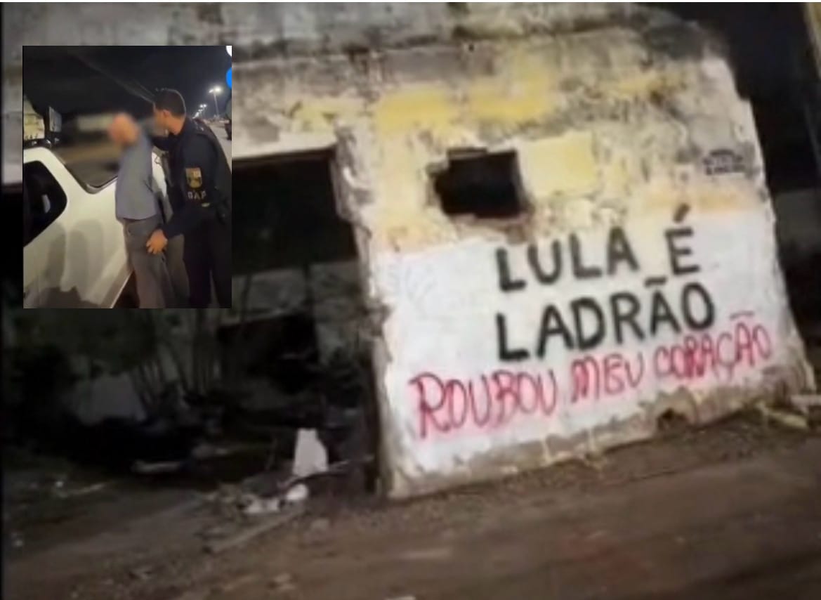 Professor transforma “Lula é ladrão” em declaração de amor, é flagrado pela PM e terá de pintar muro em VG