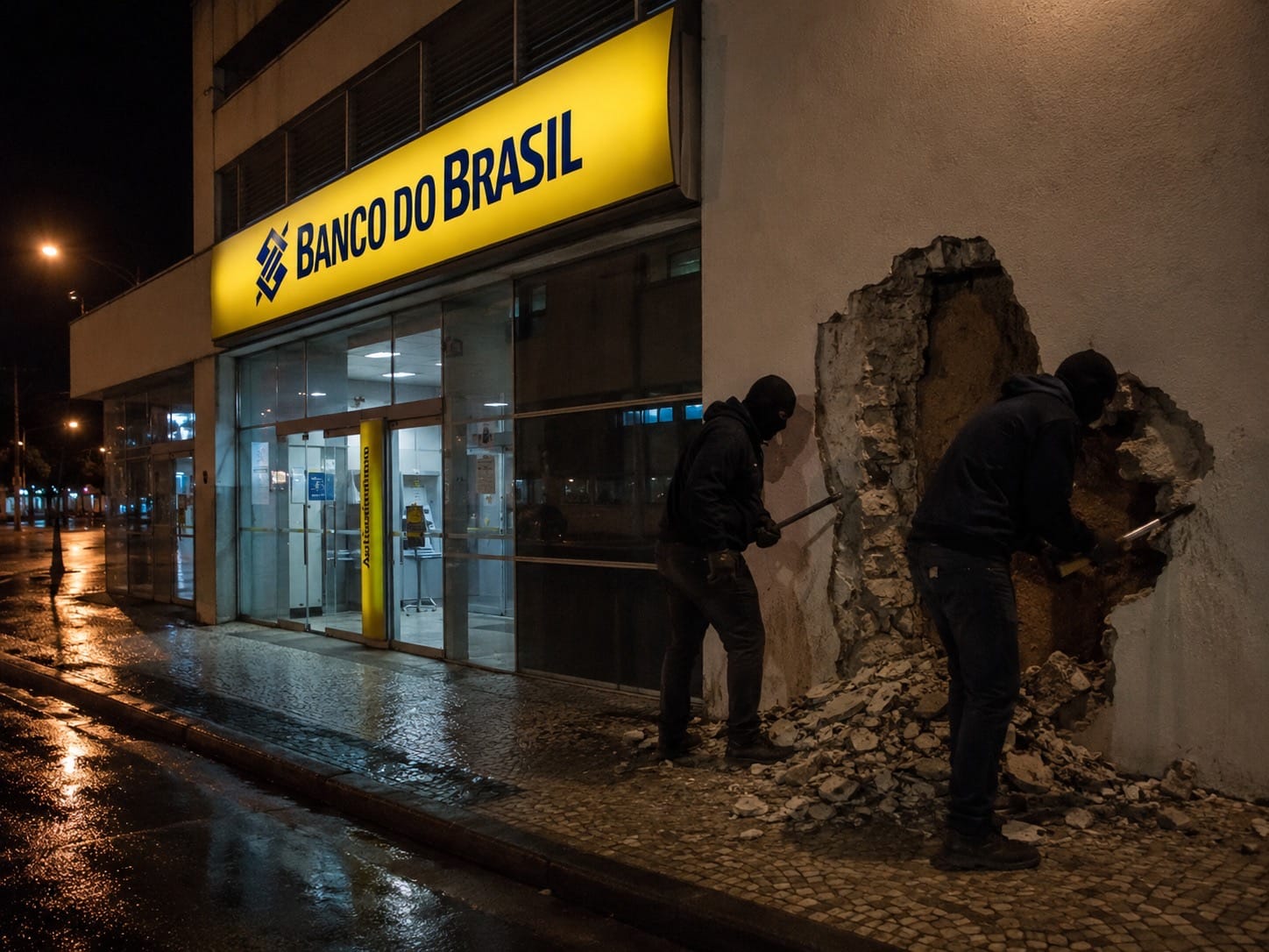 Criminosos abrem buracos em agência do Banco do Brasil para tentar chegar a cofre em Chapada