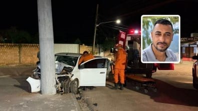 Câmera registra batida contra poste onde  motorista morreu após resgate em Pontes e Lacerda