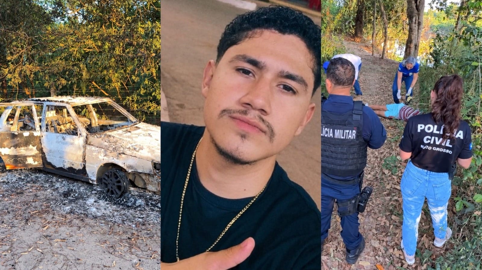 Jovem de 23 anos é encontrado morto perto de carro incendiado às margens do Rio Paraguai