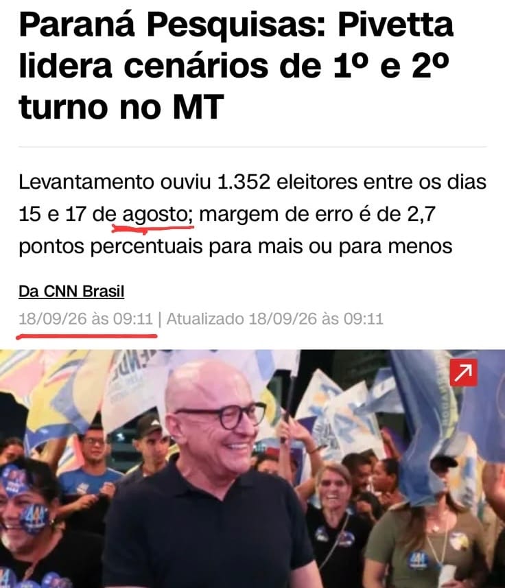 Oposição questiona Paraná Pesquisas após erro na data de coleta e cobra cautela na leitura dos números