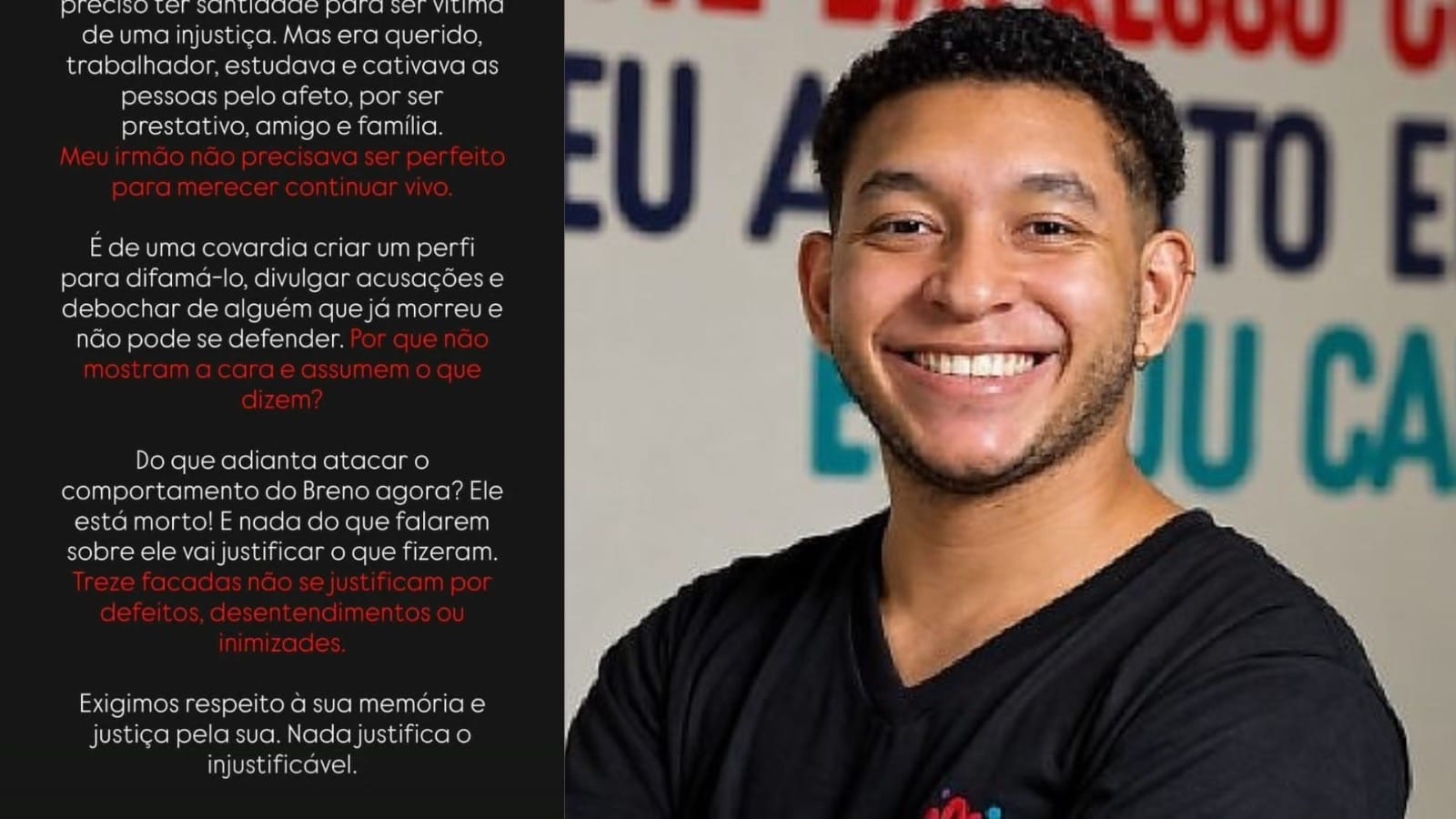 Irmão de professor encontrado morto denuncia ataques nas redes e cobra justiça.