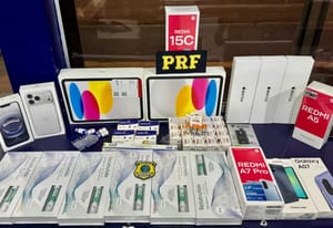 PRF apreende medicamentos e eletrônicos durante fiscalização na BR-364, em Rondonópolis (MT)