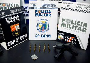 PM prende dois suspeitos por ameaça e apreende arma de fogo em Pontal do Araguaia