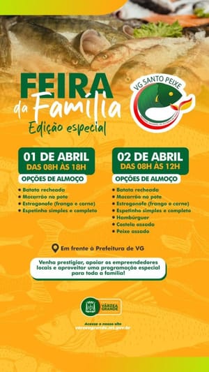 Edição especial da Feira da Família com VG Santo Peixe será nos dias 1º e 2 de abril   