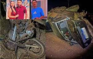 Acidente entre Fiesta e moto mata gestante e mais duas pessoas em Nortelândia