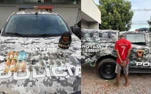 Suspeito tenta fugir da polícia, pula muros,  mas acaba preso com cocaína e maconha em Cuiabá