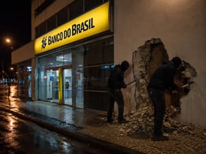 Criminosos abrem buracos em agência do Banco do Brasil para tentar chegar a cofre em Chapada