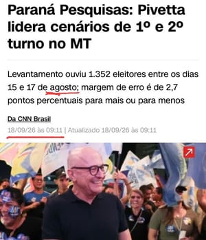 Oposição questiona Paraná Pesquisas após erro na data de coleta e cobra cautela na leitura dos números
