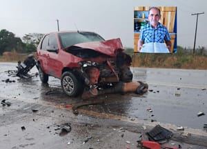 Motociclista morre após colisão frontal com Fiat Palio durante ultrapassagem