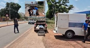 Caminhoneiro morre após veículo cair em reservatório de mineração em Várzea Grande
