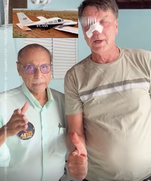 Júlio Campos aparece com piloto após pouso forçado e esclarece: “Eu não estava a bordo”