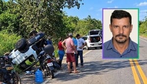 Motorista de 46 anos morre após capotar carro na BR-070 e sofrer parada cardíaca durante resgate