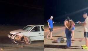 Homem é arremessado na pista e morre após colisão frontal em MT